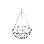 Oakland Gardens Decorative Wire Hanging Baskets - 14 Inch (35cm) Outdoor & Indoor Hanging Planter | Heavy-Duty Steel Frame with Zinc-Coated Chains | Ideal for Garden, Patio, and Home Decor | Pack of 1