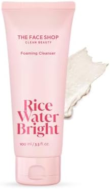 The Face Shop Rice Water Bright Foaming Face Wash 100ml | Face Wash for Glowing Skin | For Hydrated & Even Skin Tone | Made In Korea | For All Skin Types | 100% Vegan
