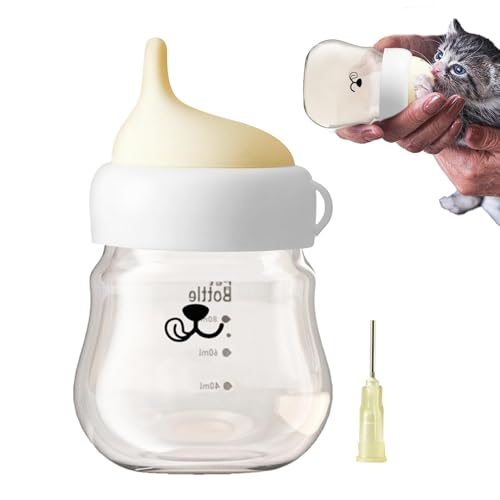 Eoixuqba Biberones para Gatitos para Lactancia,Botella de Leche para Cachorros,Biberón de Lactancia para Animales, biberón antiasfixia para Mascotas | Alimentador de Lactancia para bebés y Gatos,