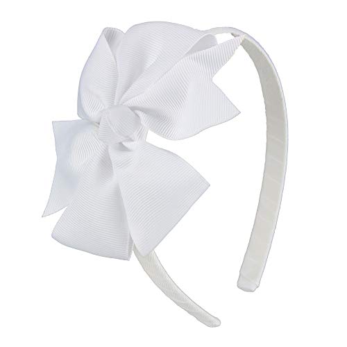 7Rainbows Girls Fashion Cute White Bow Headband.