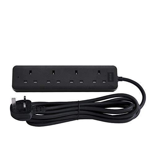 Extension Board 3m Extension Lead Black 4 Way Heavy Duty Electrical Extension Socket with Indicator