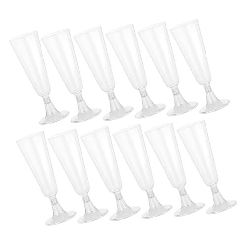 HOMOBABE 24個 使い捨てプラスチック製シャンパンフルート 安定した底部 軽量割れにくい ディスポーザブルワイングラス パーティーやアウト