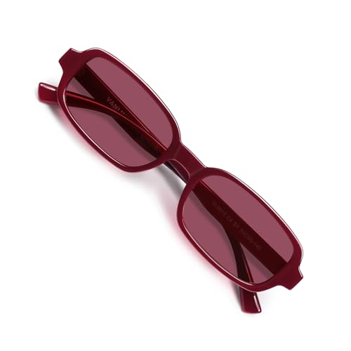 Image of VANLINKER Retro Rectangle Polarized Sunglasses for Women Men Small 90s Style Vintage Trendy Narrow Rectangular Frame VL9813