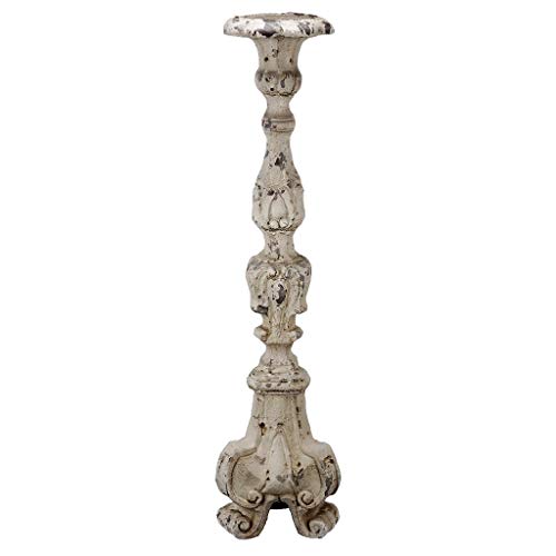 A & B Home 27.5 in. Magnesia Weathered White Candle Holder 7