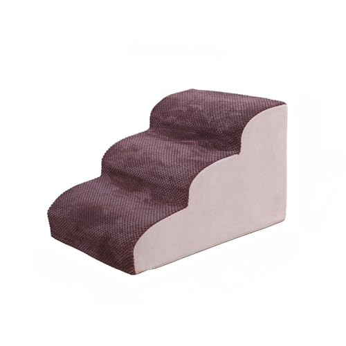 Ladfrol 犬スロープドッグステップ 犬用 段差解消 ペット用 滑り止め 犬用 犬 み台 安全 カバー取り外し可能 ペット用品 小型犬 室内犬 高齢犬 (35高3次,コーヒー色)