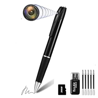 MAGENDARA Caméra Espion Caméra Cachée Stylo 1080P Mini Caméra de Poche avec Go Caméra Stylo avec Enregistrement Vidéo Prise de Photo et 150 Mins d'Autonomie de la Batterie Rechargeable (A1-2)