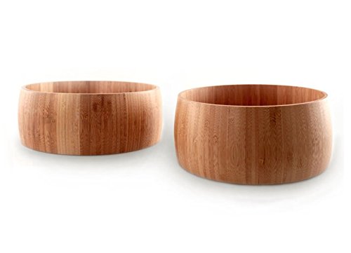 FranquiHOgar Set de 2 cuencos de bambú (15 y 19 cm) - madera ecológica