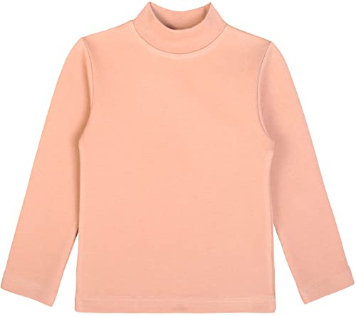 Image of Lilax Girls' Basic Long Sleeve Mock Turtleneck Cotton T-Shirt