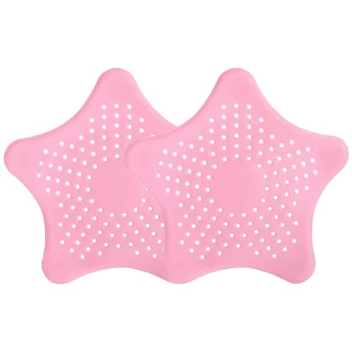 Silicona Protector de Drenaje, 2 Pcs Coladores de Drenaje de Silicona, Filtro de Fregadero de Silicona, Tapa de Drenaje de con Ventosas Fuertes, para baño Bañera Cocina Fregadero