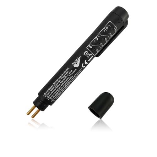 Yourkar Brake Fluid Liquid Tester Pen with 5 LED Indicators, DOT 3 DOT 4 DOT 5.1 Brake Fluid Liquid Tester Pen, Car Diagnostic Testing Tool, Hydraulic Fluid Liquid Oil Moisture Analyzer (1 PCS)