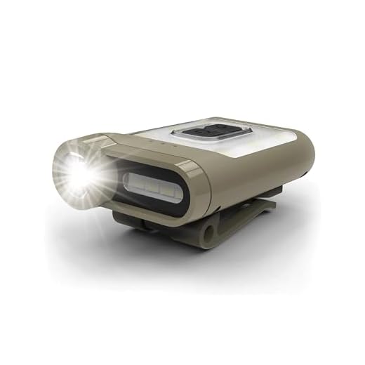 Claymore [Capon 65A+] Tan Headlamp, LED Clip-On Light & Micro 5-Pin Rechargeable Lightweight Head Light | 3 Light Mode 230 Lumens 650mAh 1.3oz Portable Light for Camping Hiking Fishing Caving Running