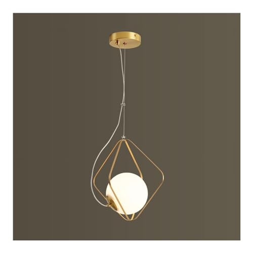 Lustre à tête unique entièrement en cuivre LED lampe suspendu art minimaliste