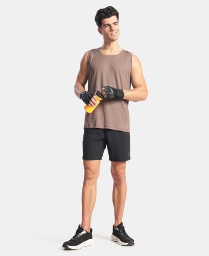 Image of Jockey MV57 Men Lightweight Nylon Regular Fit Solid Active Wear Tank Top with Breathable Mesh