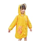 子供 レインコート 恐竜 ランドセル対応 男の子 女の子 防水カッパ キッズレインウェア ポンチョ 雨具 合羽 可愛い ツバ付き 収納袋 raincoat 通学 通園 キャンプ アウトドア イエローAタイプ Mサイズ