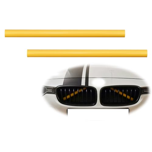 Image of Car Grill Inserts Trims for BMW 5 6 7 X1 X2 Series F07 F10 F11 F06 F12 F13 F01 F02 F03 F04 F48 F39 Grill Stripes Grille Inserts Stripes Wrap(Yellow)