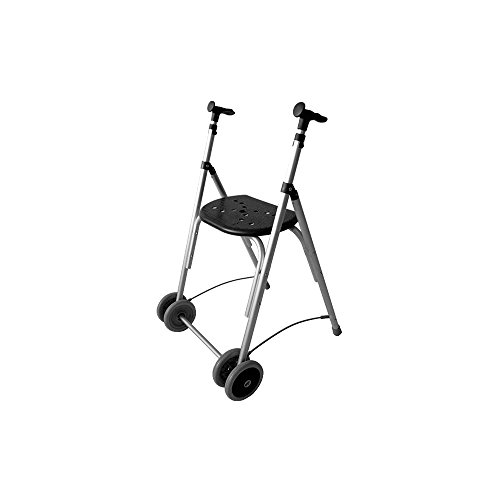 Forta fabricaciones - Andador de aluminio con asiento de FORTA Kamaleón - Negro, Sin ruedas traseras, Sin cesta