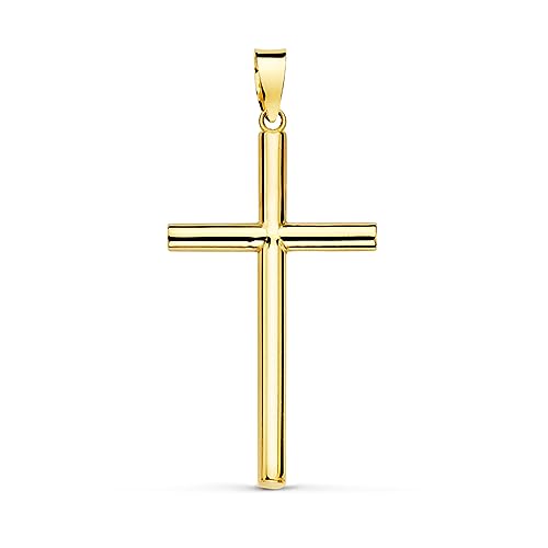 Colgante Cruz Comunión lisa 18 Ktes 29mm