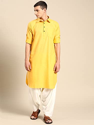 Image of Rajubhai Hargovindas Men's Festive Cotton Pathani Kurta