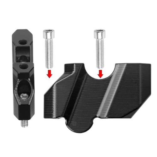 Abrazadera elevadora manillar de aluminio negro con elevación ergonómica moto 5