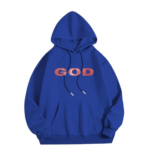 Christian Hoodies for Men,Christian Letter Print Oversized Hooded Sweatshirt | Trendy Pullover Top Fall Winter Clothes4