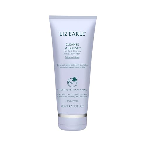 Liz Earle Cleanse & Polish Hot Cloth Cleanser Rose & Lavender Relaxing Edition for All Skin Types with Cocoa Butter Rosemary Chamomile 100ml