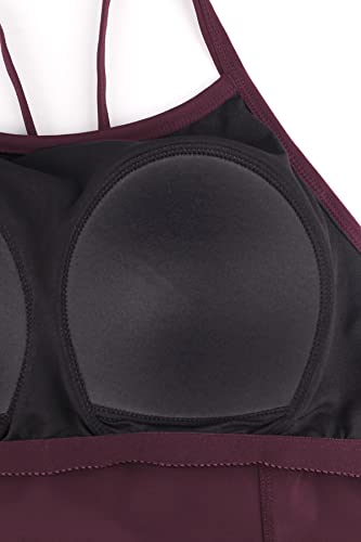 JINXUEER Women's Plus Size Flowy Swimsuit Crossback Tankini Top Modest Swimwear4