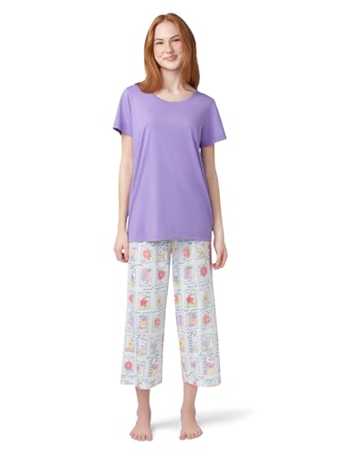 Image of HUE Women's Spring Pajama Separates Soft Whimsical Print Pjs with Flowers, Animals, Garden Themed Pjs, Cocktails