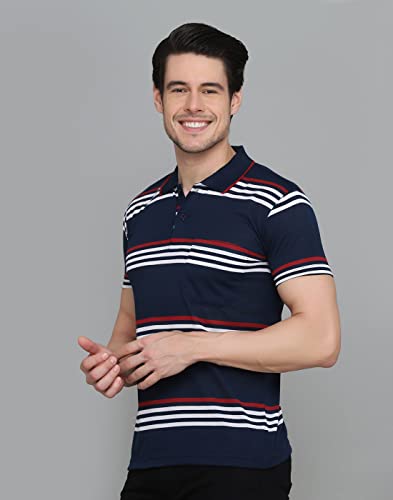 Image of INKKR Striped Men's Polo Neck T-Shirt Combo