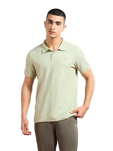 Image of TECHNOSPORT Mens Slim Fit Self-Design Half Sleeve Polo T-Shirt for with Matpiq for Sports and Regular Uses