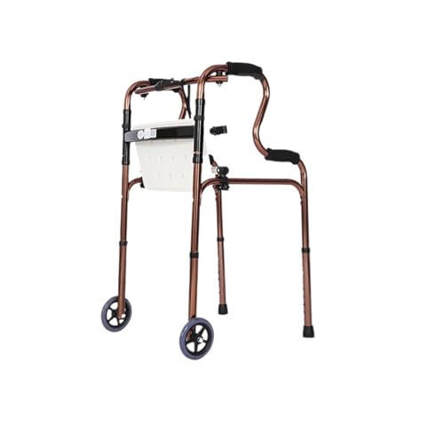 QINGGANG-0224 Andador Andadores con Ruedas for Personas Mayores, Ayuda for Caminar con Asiento y Brazos Ajustables, Andador médico Plegable de Aluminio ayudas para Caminar para Personas Mayores