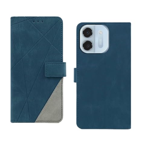 Image of amazon basics Ai+ Pulse 2 5G Flip Cover | Card Pockets Wallet & Stand | Flip Cover for Ai+ Pulse 2 5G (Blue with Grey)