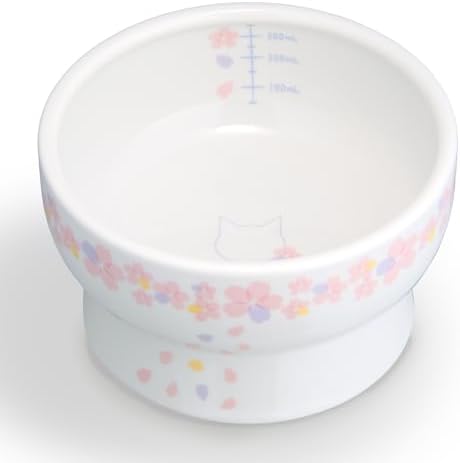 （04:00時点） 猫壱 猫用 食器 脚付ウォーターボウル レギュラー 桜カラーsakura color