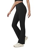 AB-Eleven Yoga Pants for Women High Waisted Flare Leggings Bell Bottom Leggings Front Seamless Flared Workout Pants Tummy Control Black