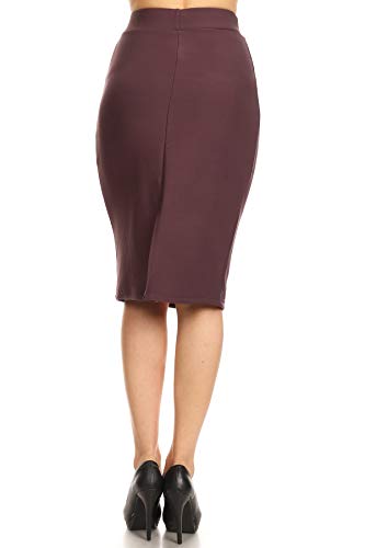 LA12ST Women's Stretch Below The Knee Pencil Skirt for Office Wear3
