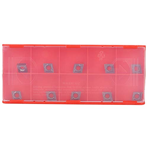 10Pcs CCMT060204 Carbide Lathe Turning Inserts Carbide Turning Inserts Set for SCLCR Turning Tool Holder