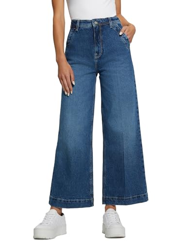 Jeans Guess Eco Dakota pantalon en denim coupe large écourtée pour femme