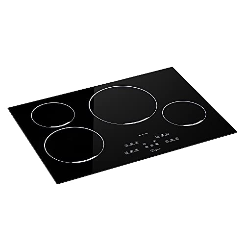 Empava 30" Electric Induction Cooktop Built-In Modular Stovetop With 4 Elements 9 Power Level Boost Burners In Black Vitro Ceramic Glass, 30 Inch #TOP3