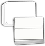 Hamilco White Cardstock Thick Paper - Blank Index Flash Note & Post Cards Rounded Corners with...