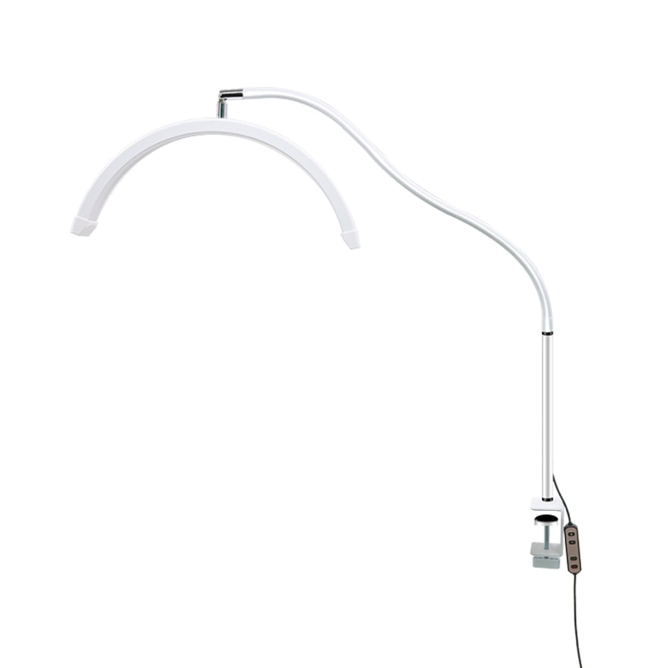 ayex LED Bogenleuchte Tischlampe mit Klemme dimmbar 3200K–5600K 1400 Lumen flexibel drehbar augenschonend für Kosmetik Nageldesign Tattoo Studio HD-P3 weiß