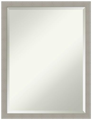 Amanti Art Grey Bathroom Mirror for Over Sink, 26x20 Vanity Wall Mirror