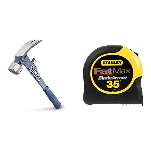 Estwing E6-24TM 24 Oz Milled Face, Hammertooth*, Nylon-Vinyl Grip , Blue & Stanley 33-735 Fatmax Tape Rule with BladearmorÃ¢âÂ¢ Coating 1-1/4