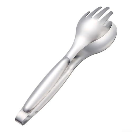 Roestvrijstalen voedselclip, keuken kooktang, antislip voedseltang, vleessalade brood serveertang, voedselbuffettang (zilver)