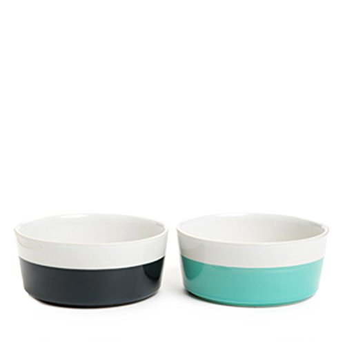 Waggo Dipper Ceramic Dog Bowl For Small And Large Breeds - Heavyweight And Durable Pet Food And Water Dish Crock, Dishwasher Safe, Modern (Midnight Blue, Medium) #TOP3