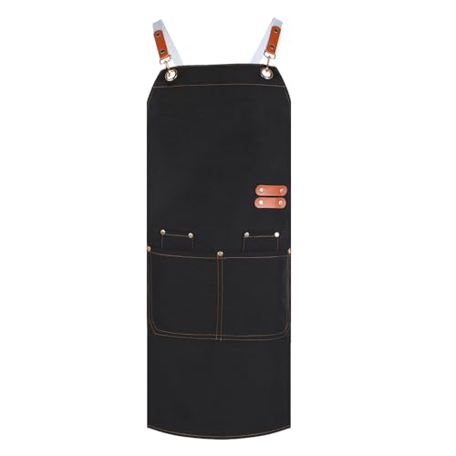 Atliberswo Avental de cozinha, avental de cozinha para homem, avental de cozinha para mulher, avental ajustável, adequado para cozinha, restaurante, café, bistrô, como presente, etc. (avental de lona,