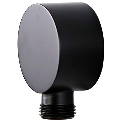 Raccordo a Gomito per Tubo Doccia, in , Rotondo, per Montaggio a Parete, Attacco G1/2", Colore Nero