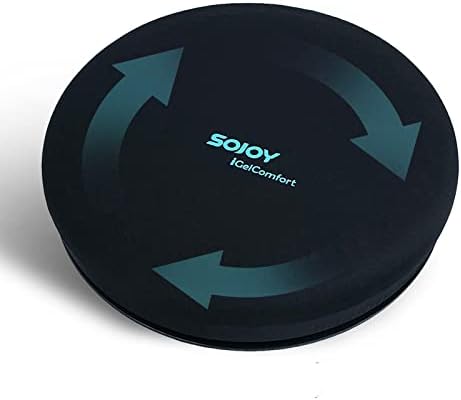 Sojoy iGelComfort Deluxe Gel Swivel Seat Cushion with Supportive Memory Foam Rotating Seat Cushion for Home,Stool Chair,Office (13.5X13.5X1.75)