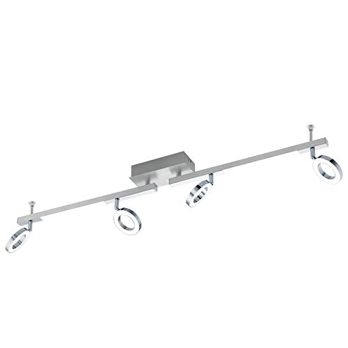 EGLO LED Deckenlampe Cardillo, 3 flammige Deckenleuchte, Deckenstrahler aus Alu, Metall und Kunststoff, Wohnzimmerlampe in Chrom, LED Flurlampe warmweiß EGLO LED Deckenlampe Cardillo, 3 flammige Deckenleuchte, Deckenstrahler aus Alu, Metall und Kunststoff, Wohnzimmerlampe in Chrom, LED Flurlampe warmweiß