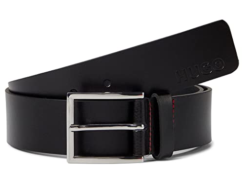 Image of HUGO Men's Grainy Leather Square Buckle Belt