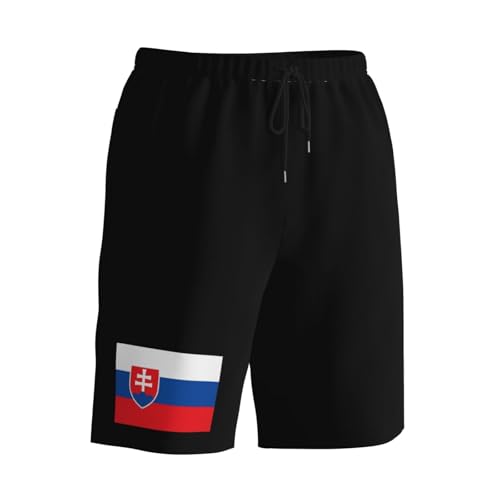 Slovakia Flag Men's Quick-Dry Board Shorts 7" - Swim Trunks Summer Hawaii Beach2