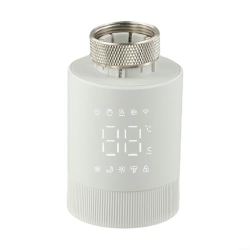 Válvula termostática inteligente programable para radiador, con controlador de temperatura WiFi para Tuya o aplicación inteligente, horario semanal, control de voz, bloqueo infantil, funciona con